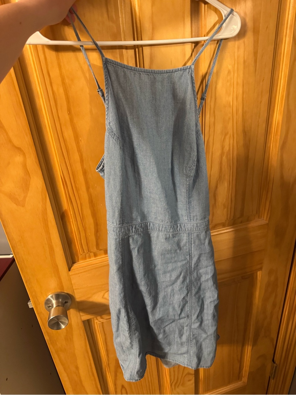 Hollister Light Wash Chambray Midi Slip Dress